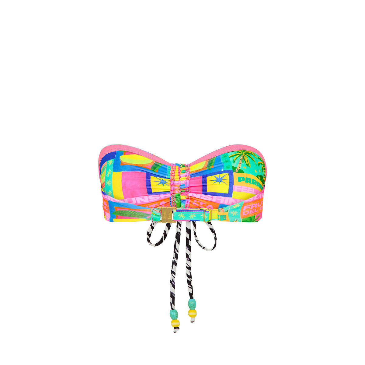 Kulani Kinis - Ruched Tie Bandeau Bikini Top - Sun Honey