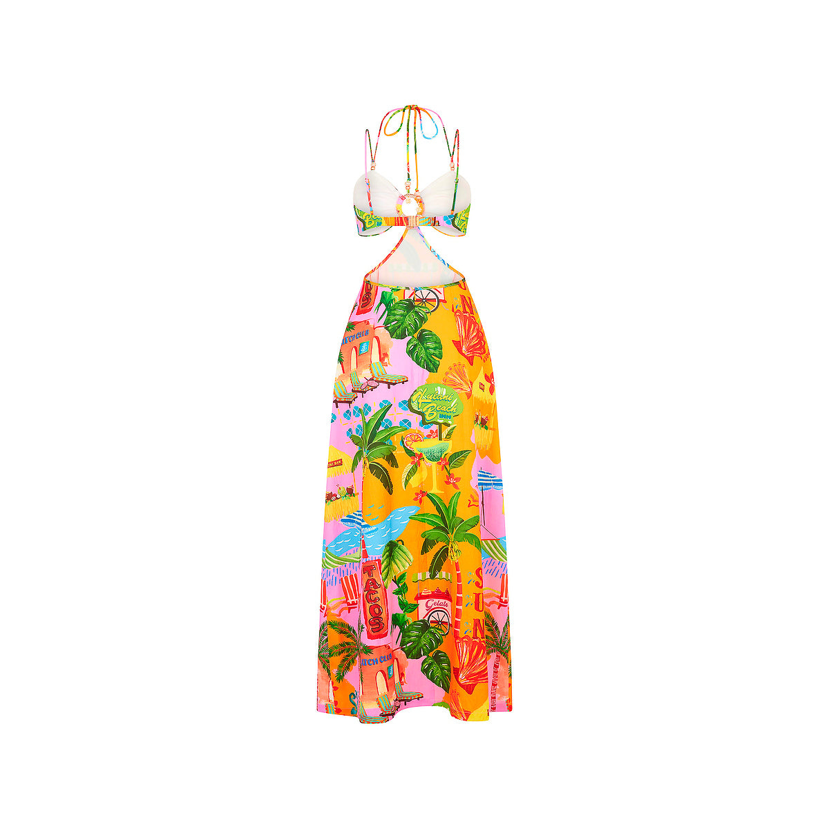 Kulani Kinis - Beaded Cut Out Maxi Dress - Sunlit Spritz