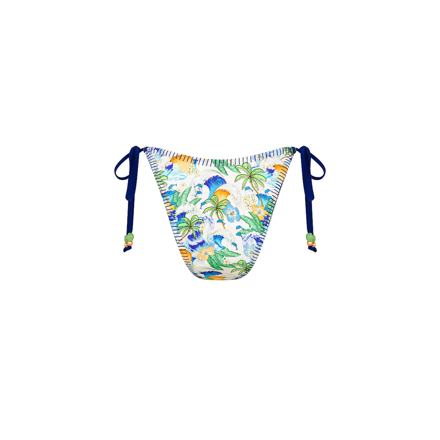 Kulani Kinis - Lace Stitch Ring Tie Bikini Bottom - Blue Crush