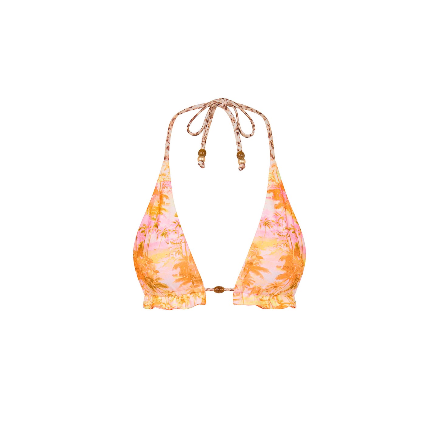 Kulani Kinis - Frill Halter Bralette Bikini Top - Wild Skies