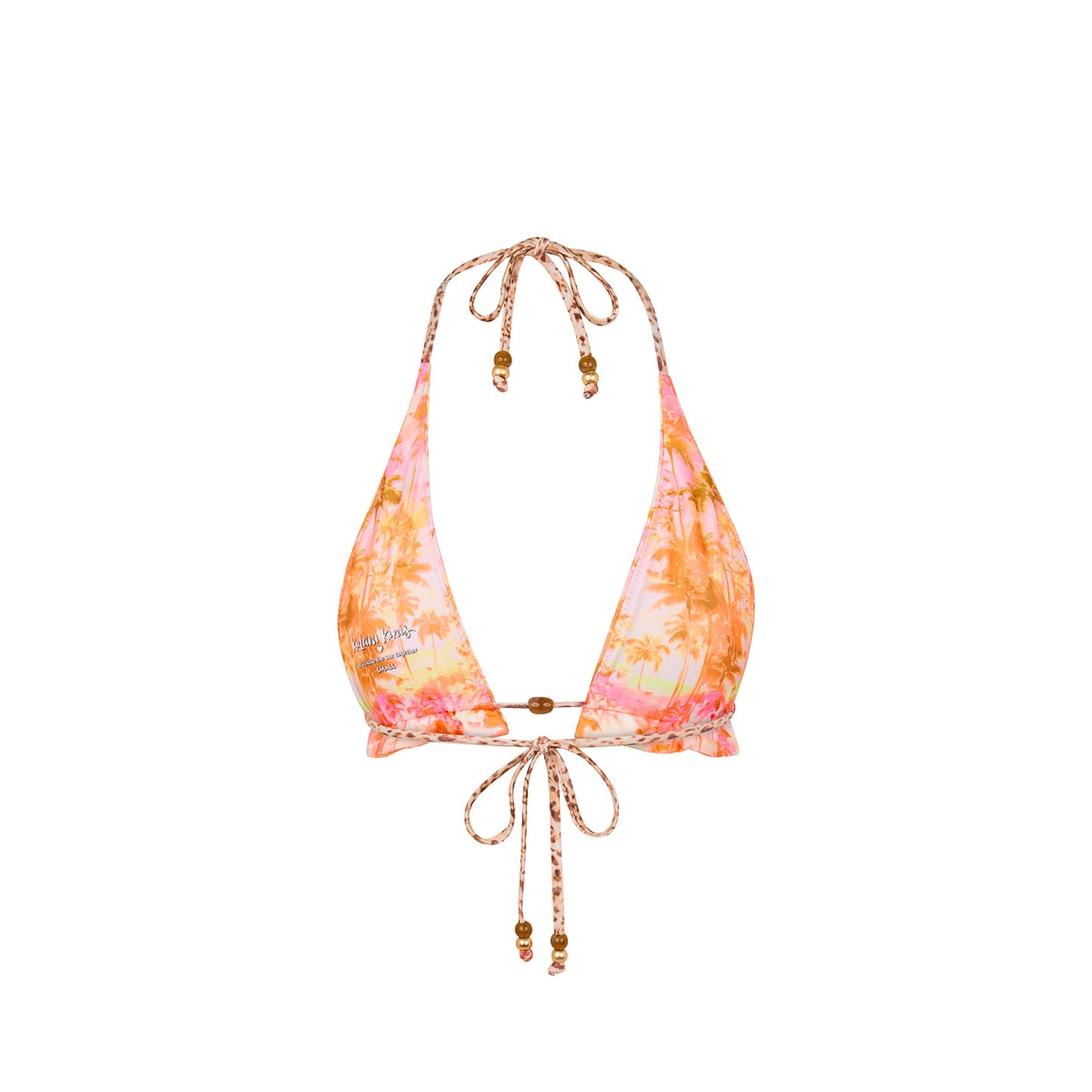 Kulani Kinis - Frill Halter Bralette Bikini Top - Wild Skies