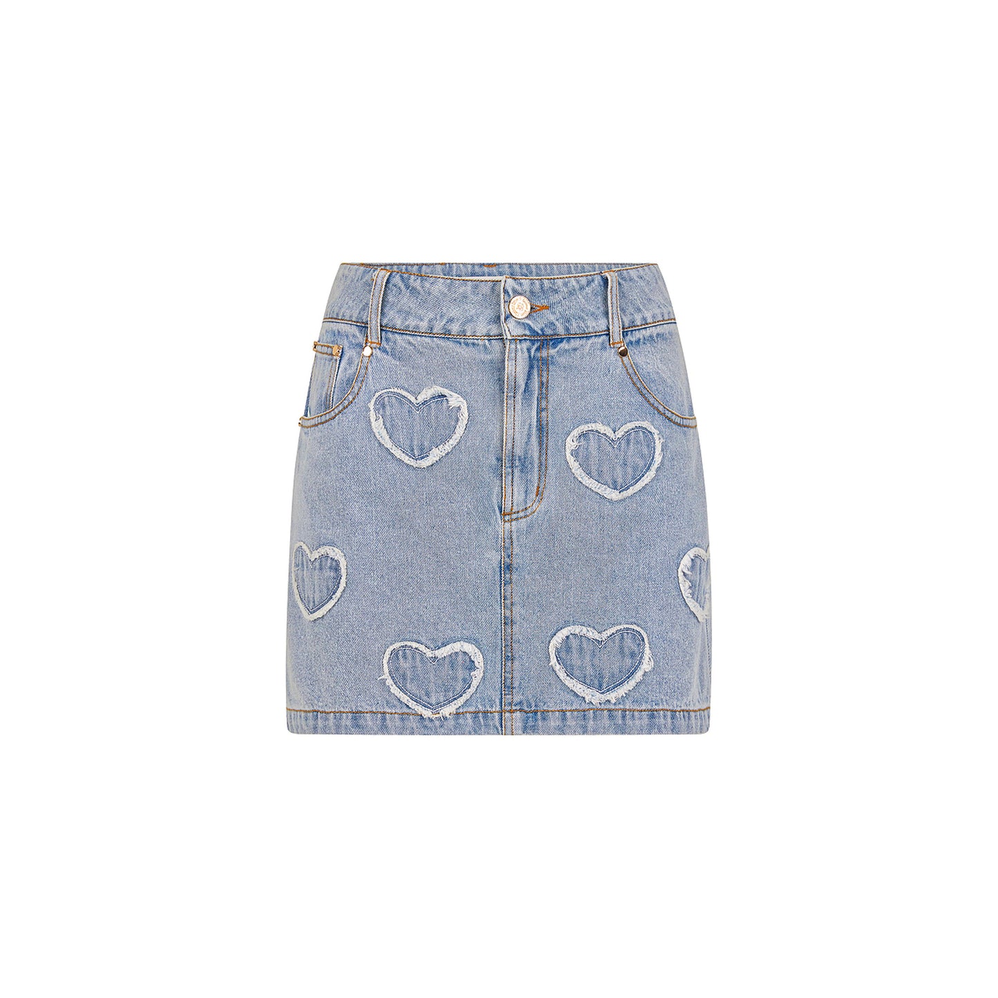 Kulani Kinis - Applique Jean Mini Skirt - Starlit Denim