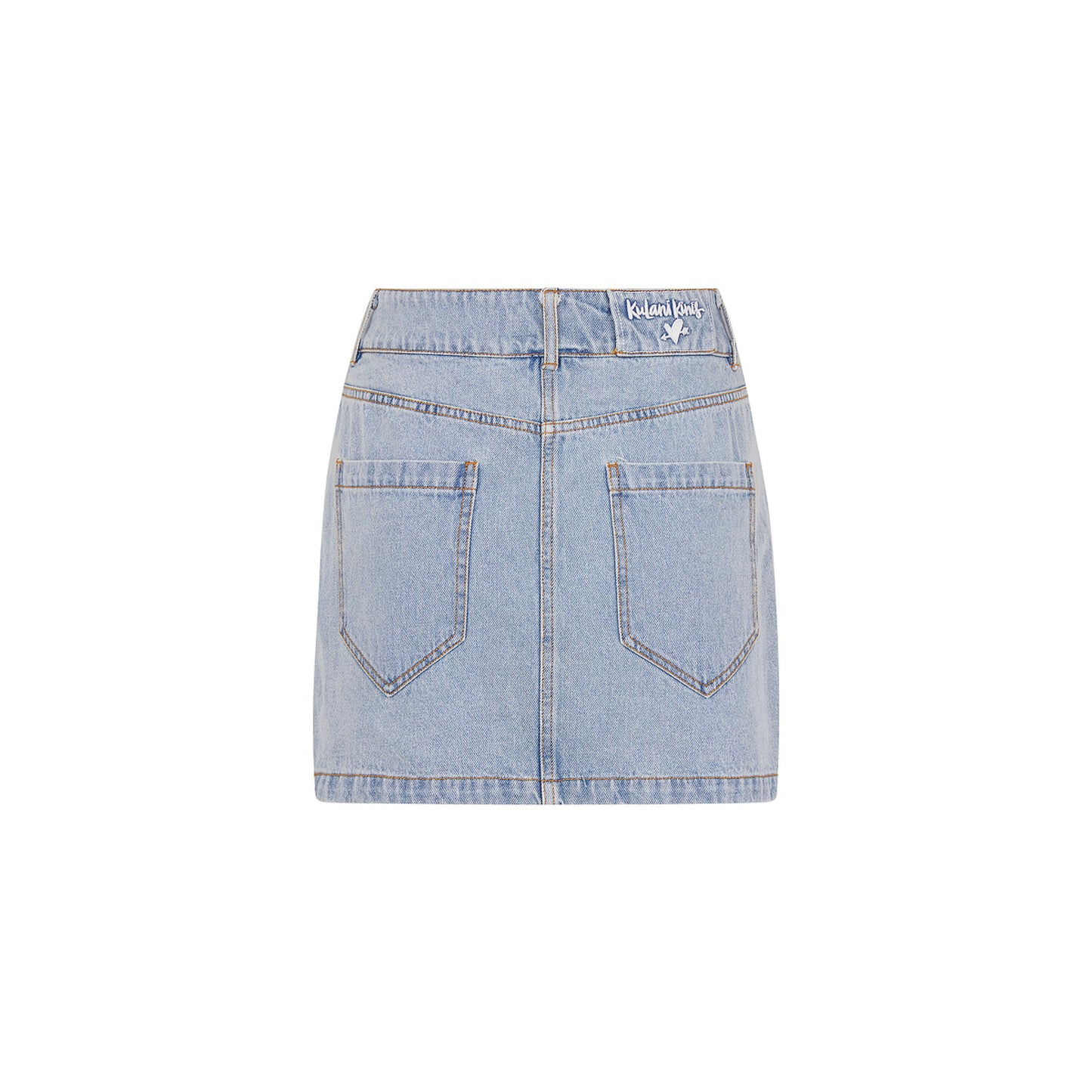 Kulani Kinis - Applique Jean Mini Skirt - Starlit Denim