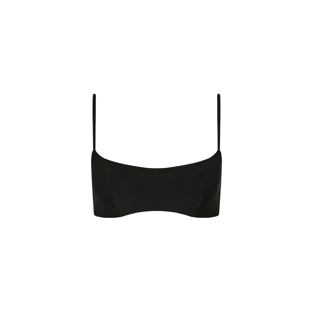 Kulani Kinis - Invisible Underwire Crop Bikini Top - Twilight Black