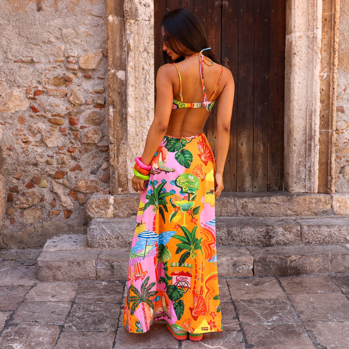 Kulani Kinis - Beaded Cut Out Maxi Dress - Sunlit Spritz
