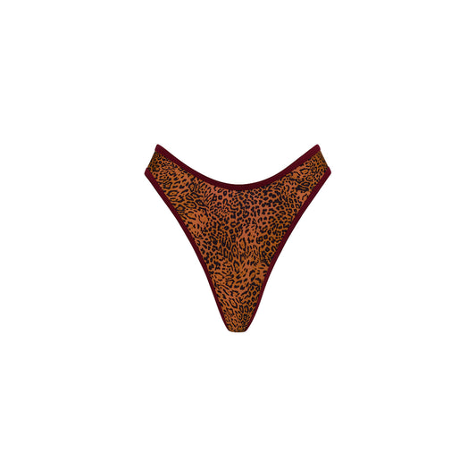 Kulani Kinis - High Leg Thong Bikini Bottom - Wild Rose