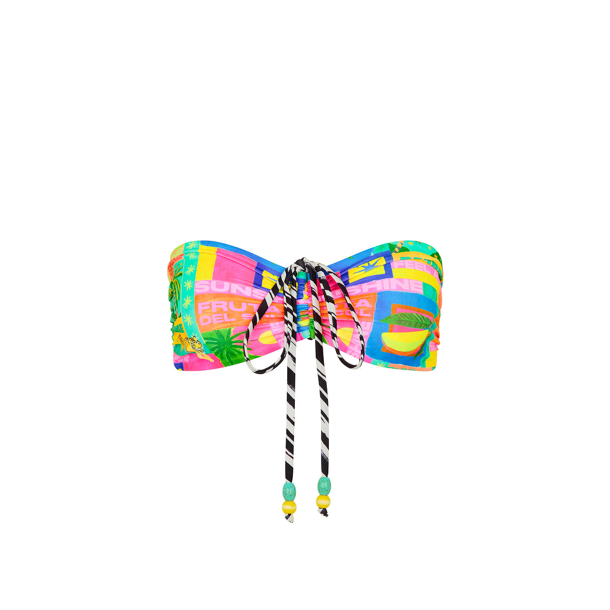 Kulani Kinis - Ruched Tie Bandeau Bikini Top - Sun Honey