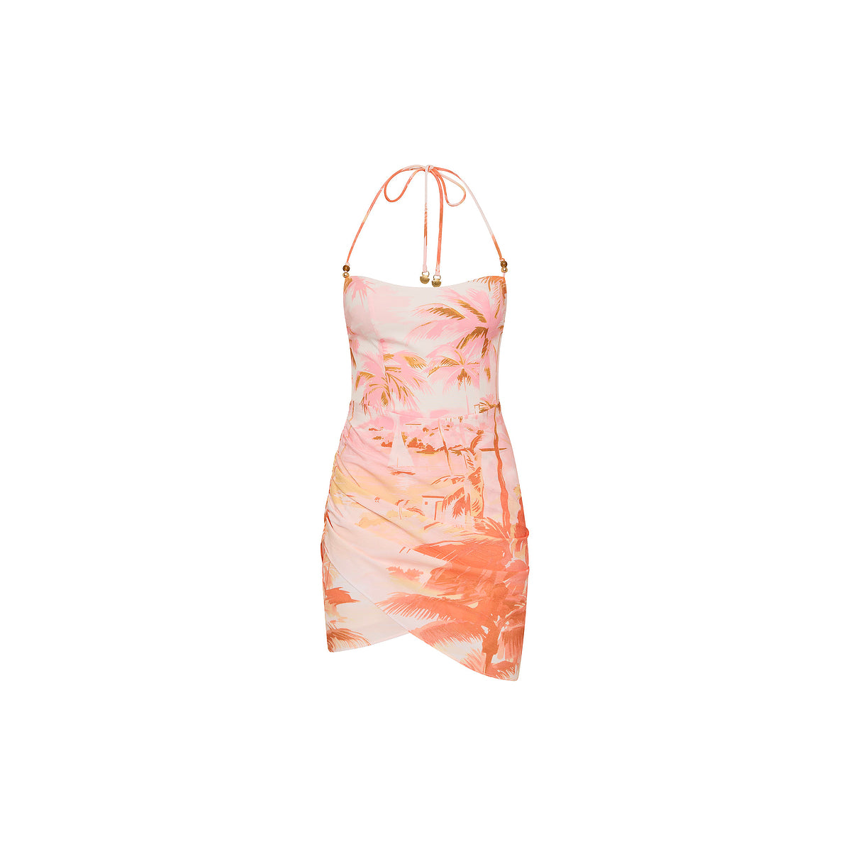 Kulani Kinis - Ruched Side Mini Dress - Wild Skies