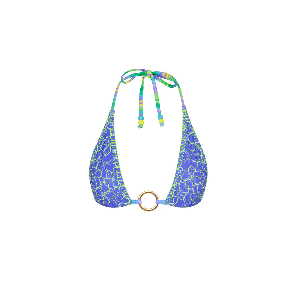 Kulani Kinis - Lace Stitch Ring Halter Bikini Top - Sugar Wave