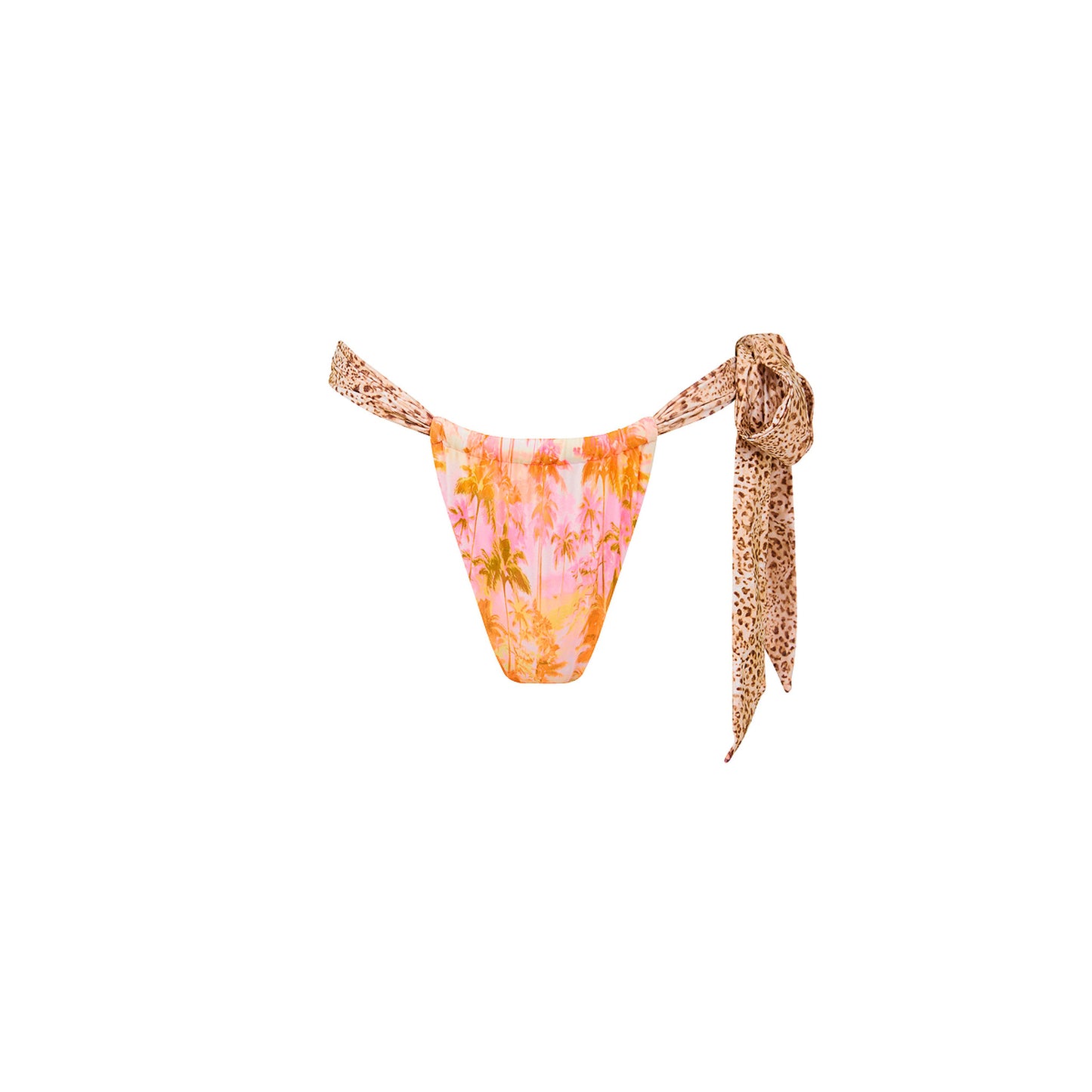 Kulani Kinis - Soft Tie Ruched Thong Bikini Bottom - Wild Skies