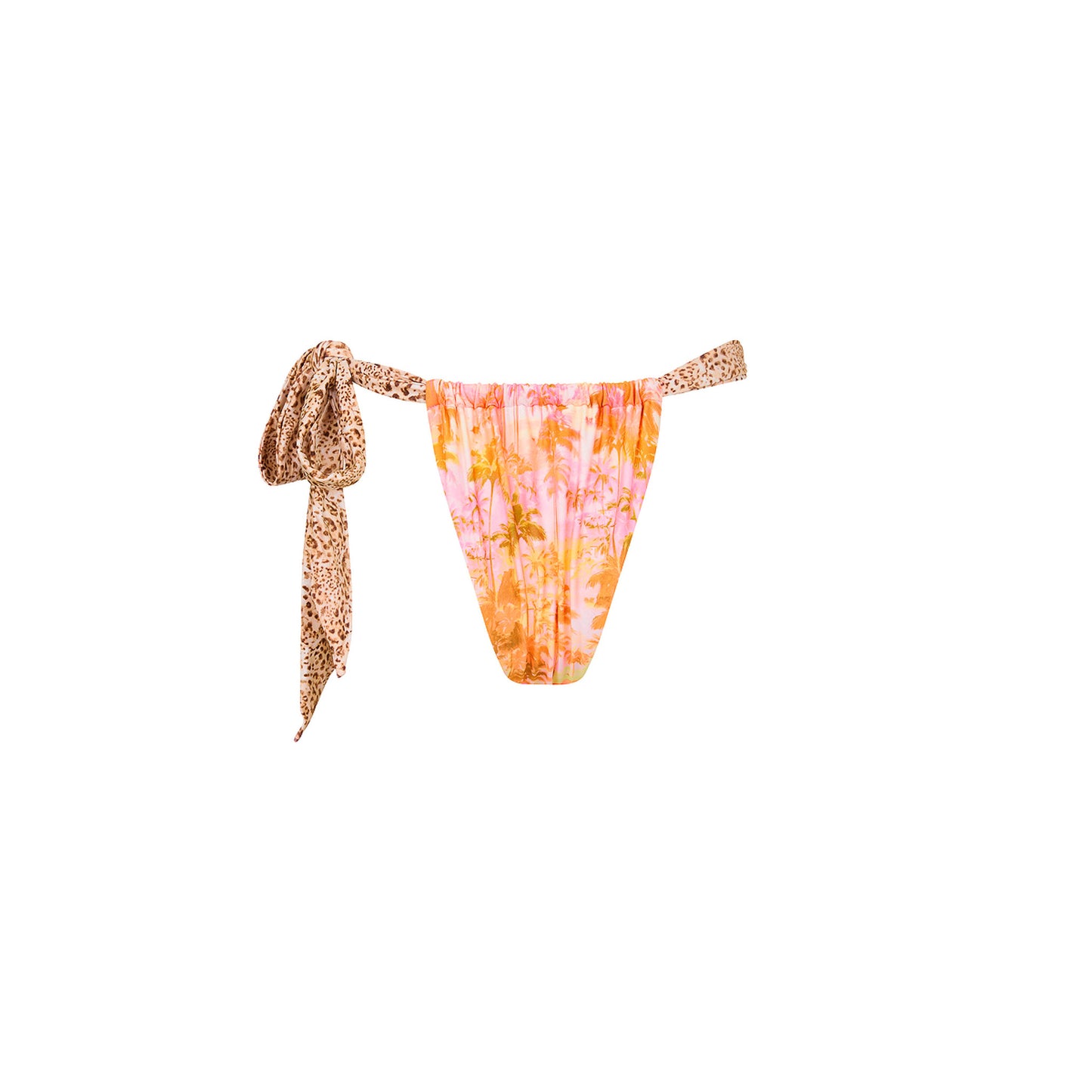 Kulani Kinis - Soft Tie Ruched Thong Bikini Bottom - Wild Skies