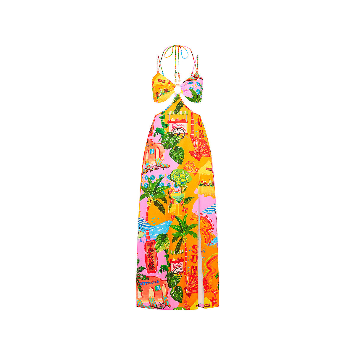 Kulani Kinis - Beaded Cut Out Maxi Dress - Sunlit Spritz