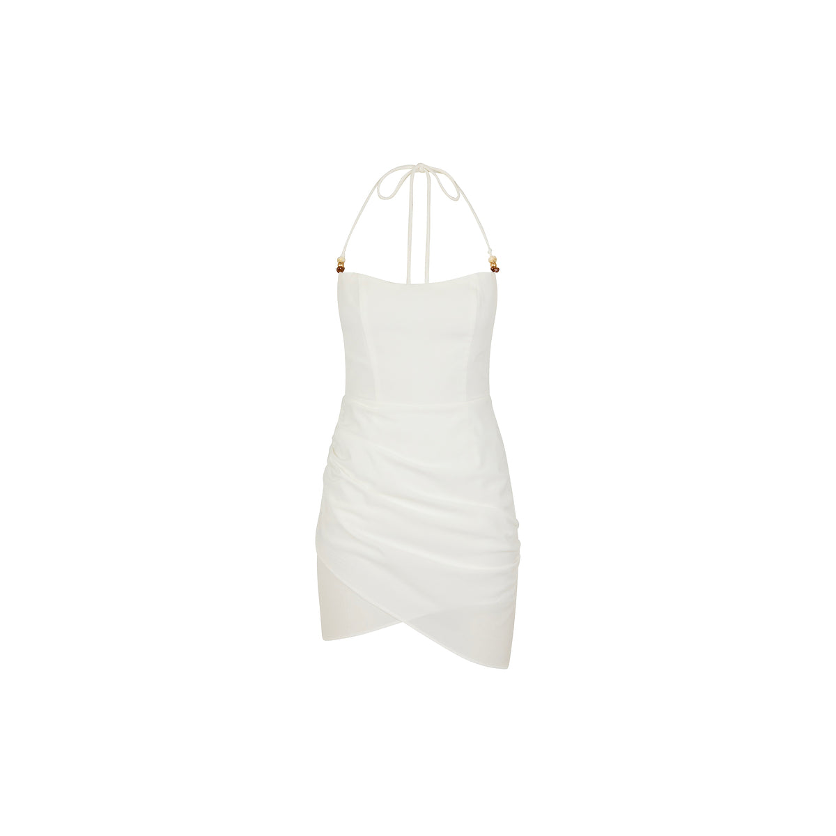 Kulani Kinis - Ruched Side Mini Dress - Whipped White