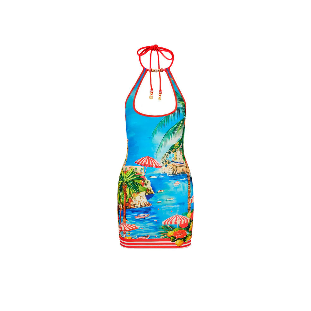 Kulani Kinis - Beaded Halter Mini Dress - Mermaid Cove