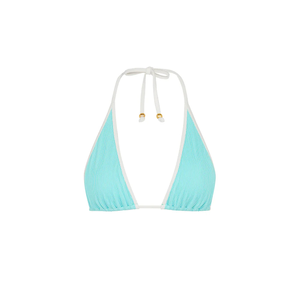 Kulani Kinis - Bind Triangle Halter Bikini Top - Calypso Blue